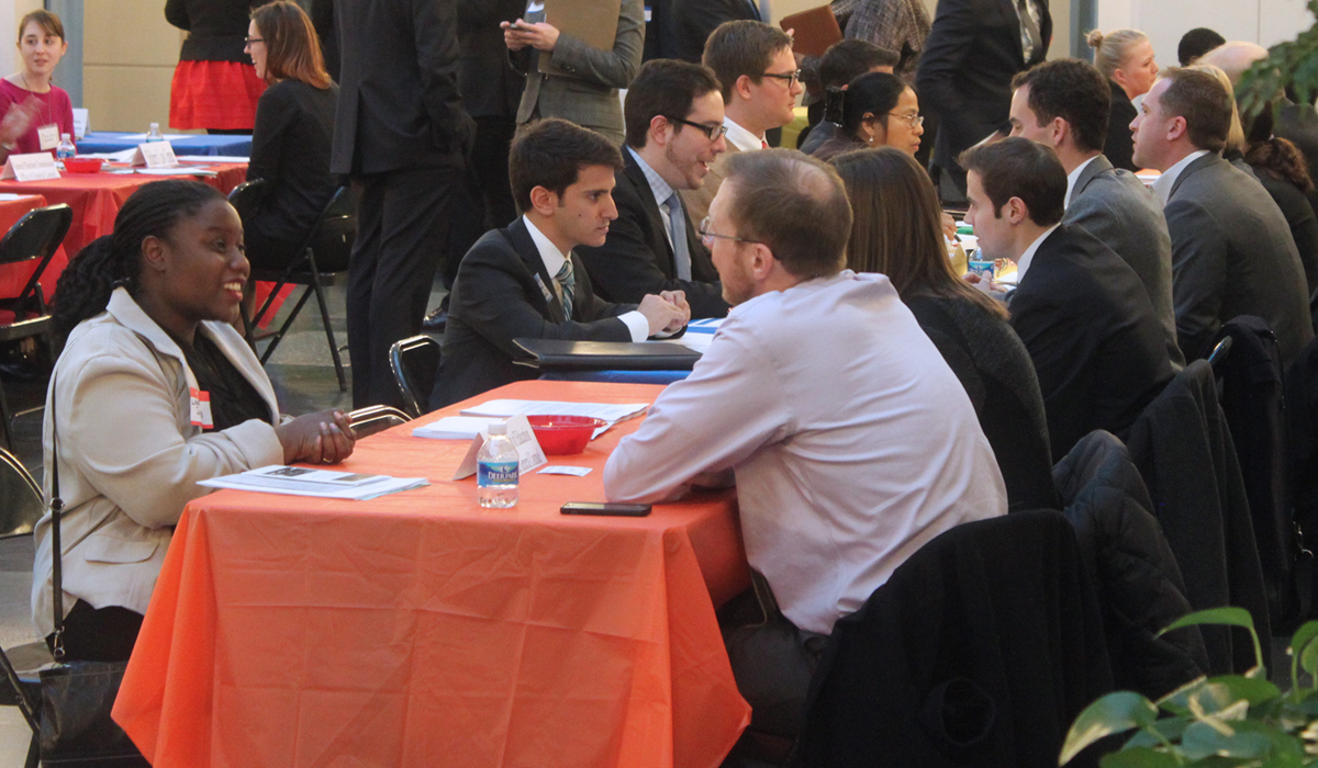 students at a job fair