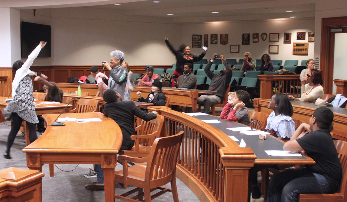 student event in the slowinski courtroom