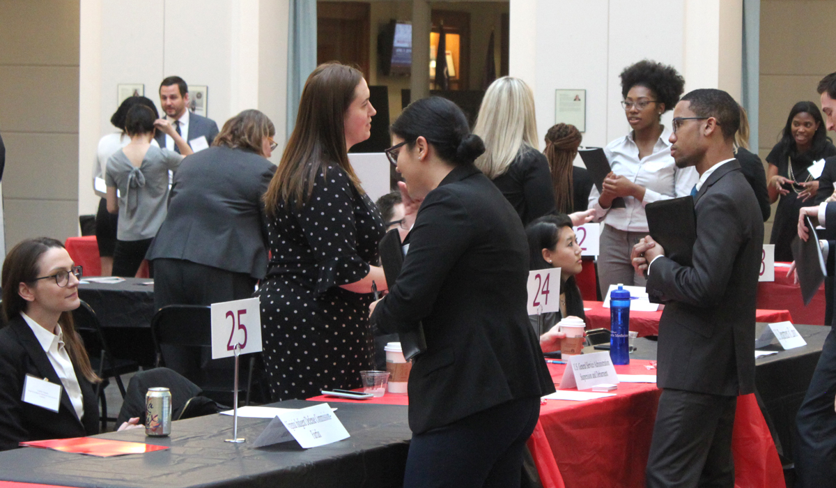 students at a job fair