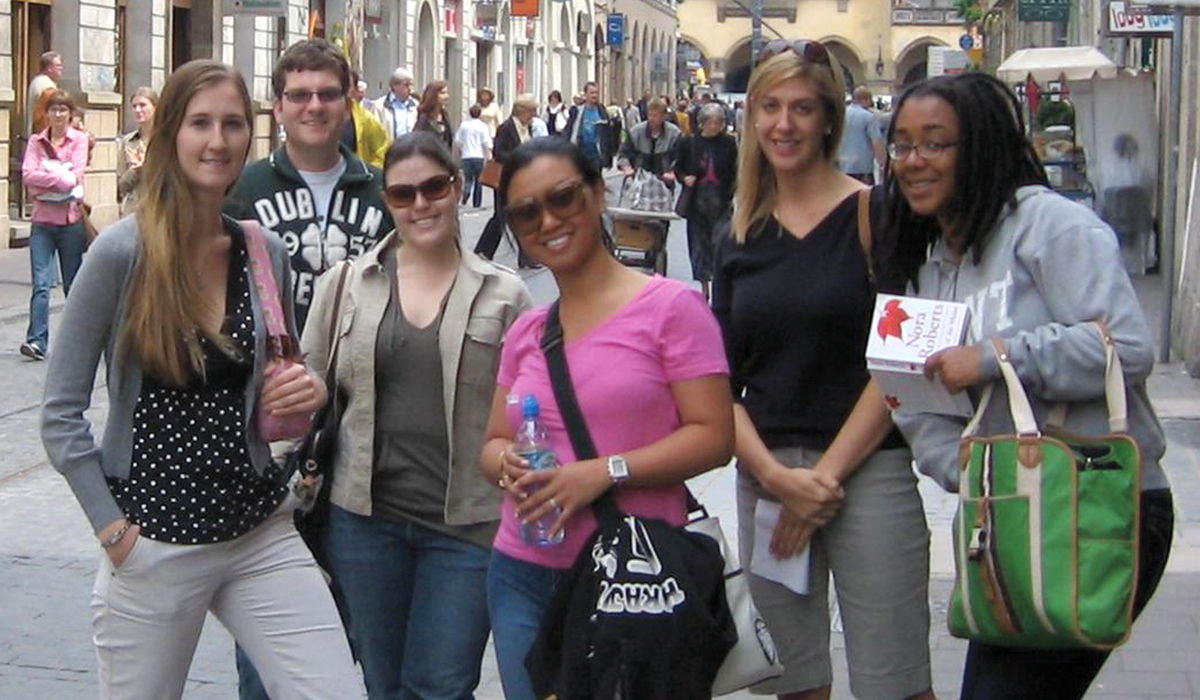 group of students posing for a photo