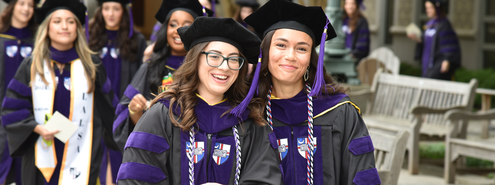 Law students walk to Commencement