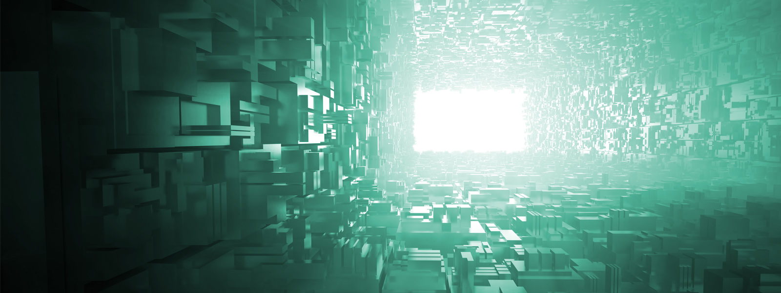 tech image with blocks and a tunnel