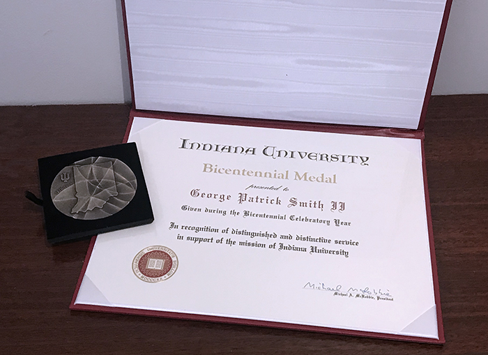 Bicentennial Award presented to Professor Emeritus George P. Smith