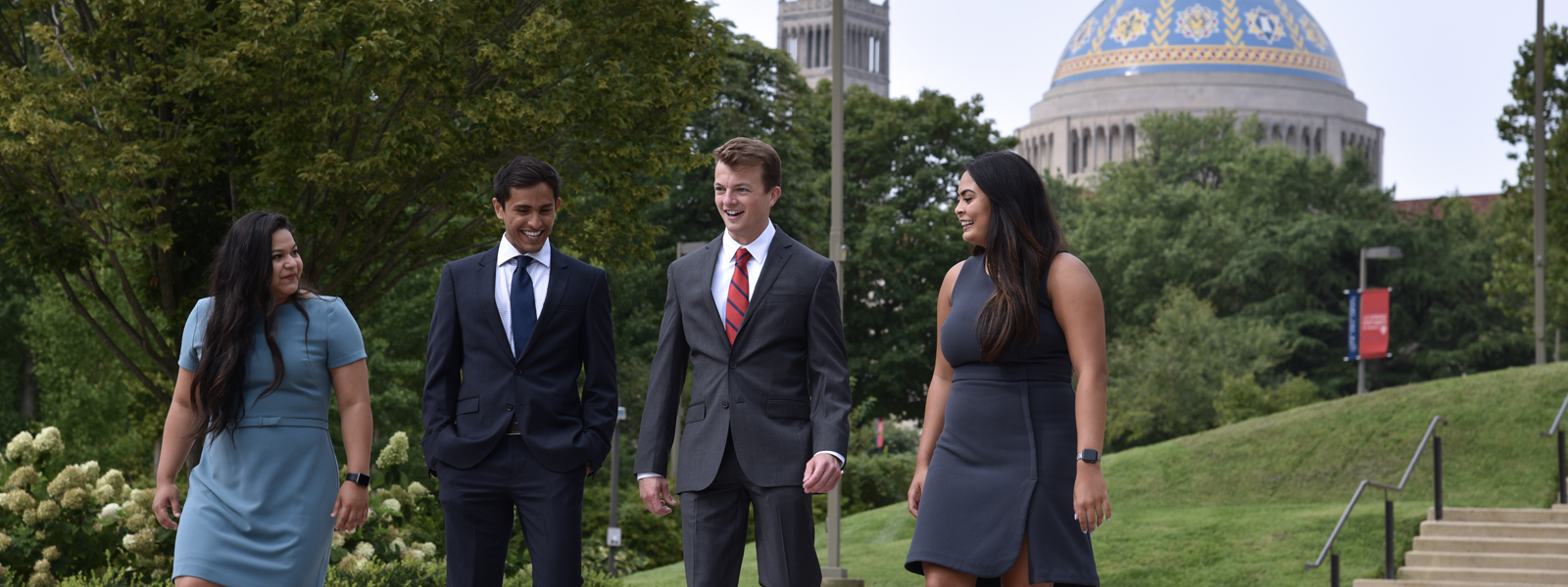 Law Students walking on campus