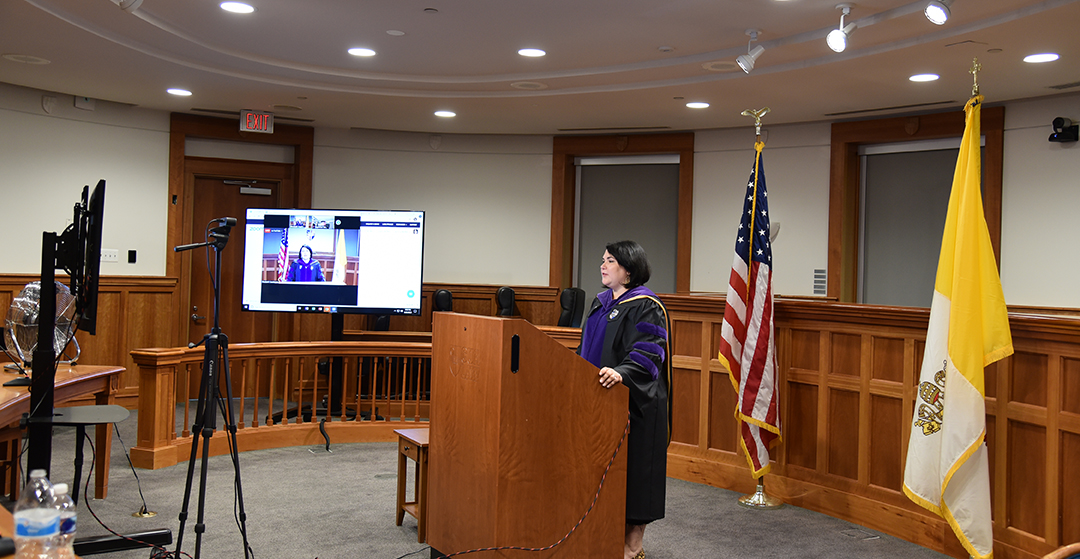 Katie Crowley at ceremony