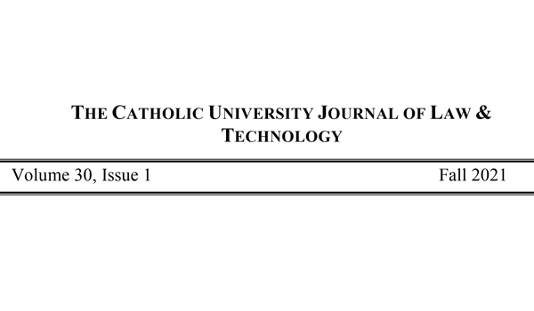 Journal of Law and Technology Volume 30 masthead