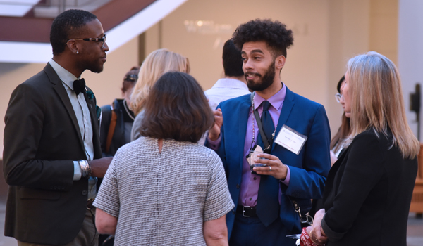 Alumni talking at Barristers' Reception