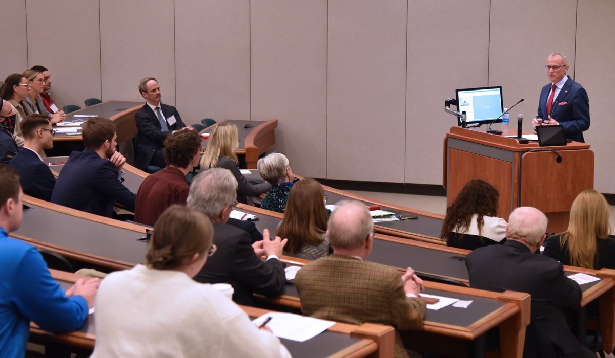 Poland Ambassador speaking at Catholic Law