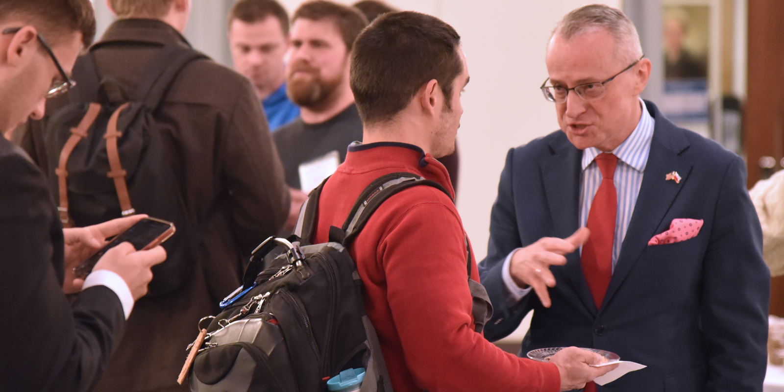 Poland Ambassador talks to a law student