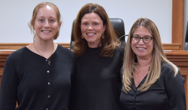 Professor Drinan with two law students