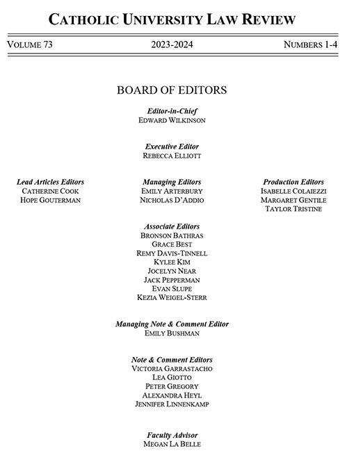 Law review masthead