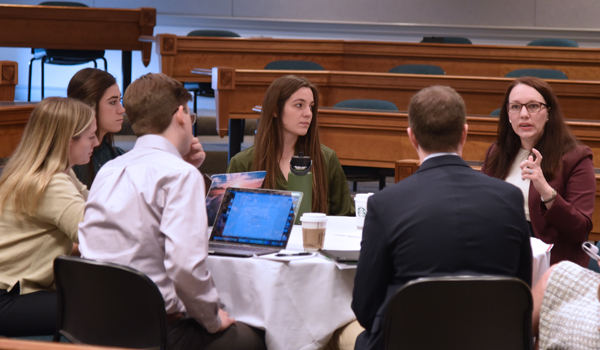 Judge working with the clerks