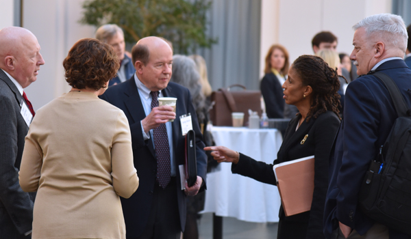 Opening reception in Catholic Law's atrium