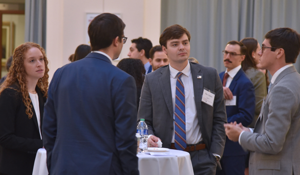 Opening reception in Catholic Law's atrium