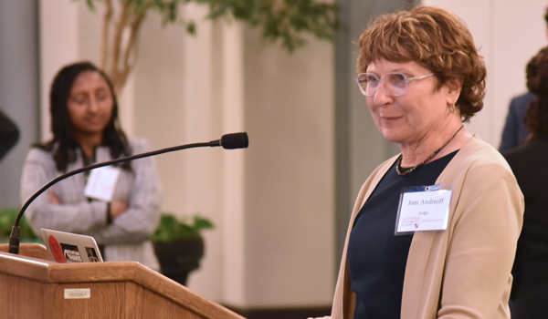 Opening reception in Catholic Law's atrium