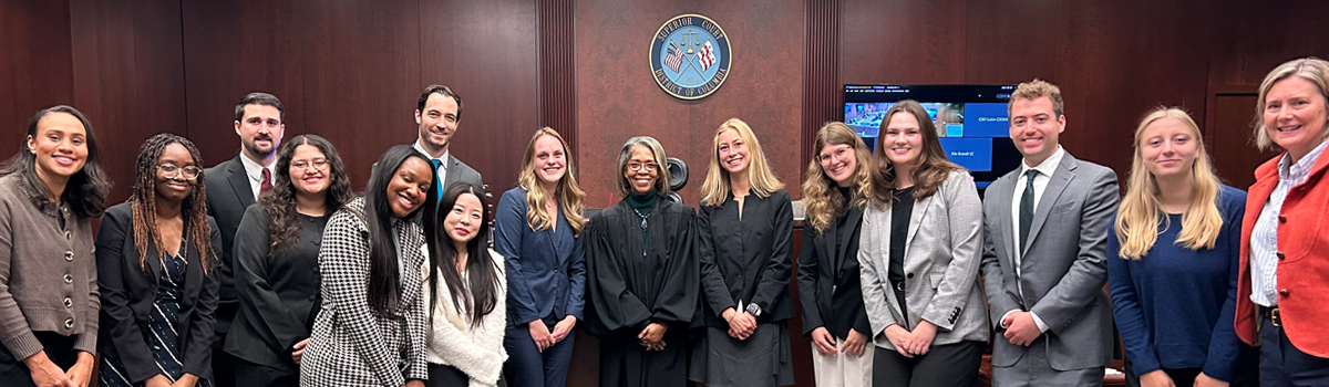 A group of 1L students from Catholic Law visited the courtroom of The Honorable Rainey Brandt ’95, Associate Judge of the Superior Court of the District of Columbia, on Friday, October 10
