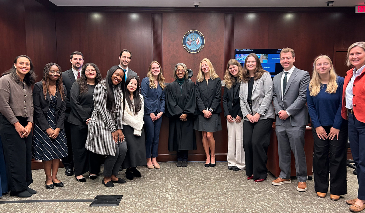 A group of 1L students from Catholic Law visited the courtroom of The Honorable Rainey Brandt ’95, Associate Judge of the Superior Court of the District of Columbia, on Friday, October 10