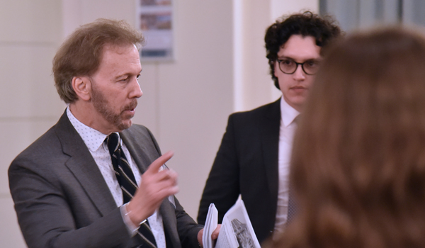 AG Harmon talking to the clerks