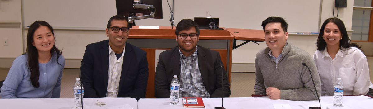 Panelists with the student moderators