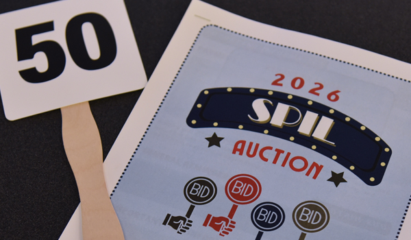 SPIL Auction booklet and paddle