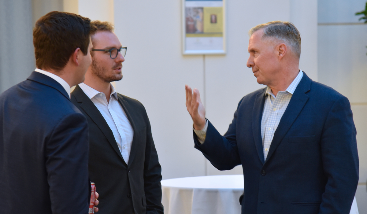 Jack Kerrigan talking to law students