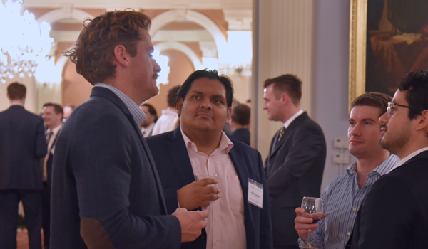 people talking at the reception