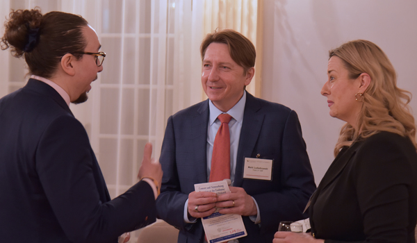 People talking at the reception