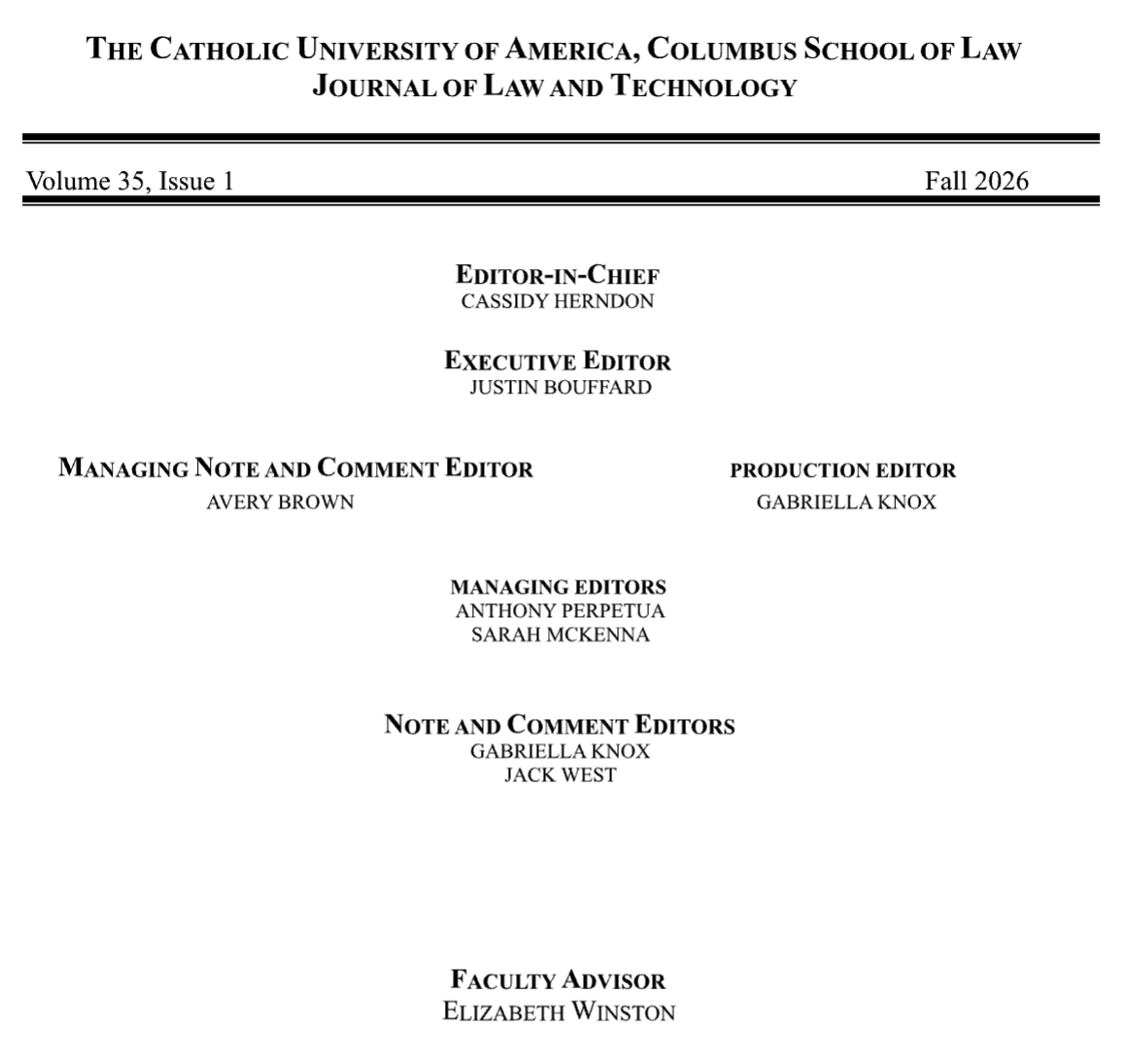 JLT Volume 35 masthead