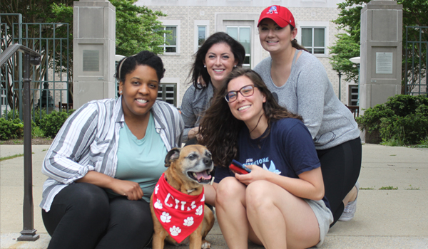 Law Students with a dog