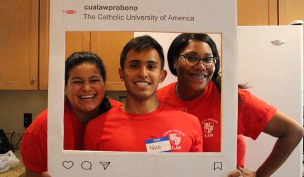 Three students at Community Service Day