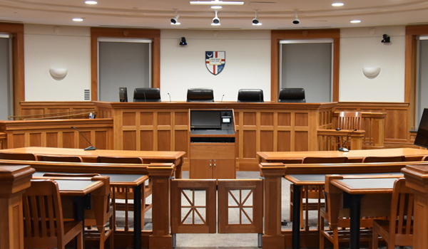 Catholic Law's Slowinski courtroom