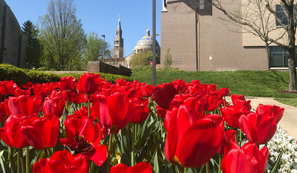 flowers with at the Catholic University of America