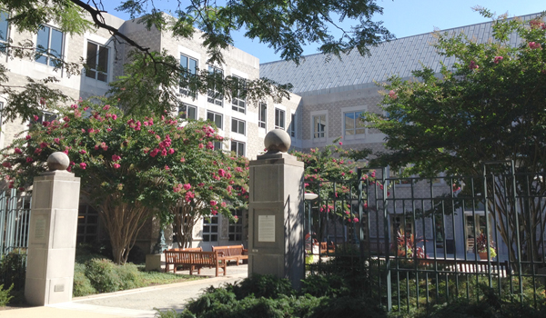 entrance to the law school courtyard