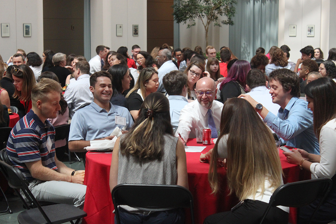 students at luncheon