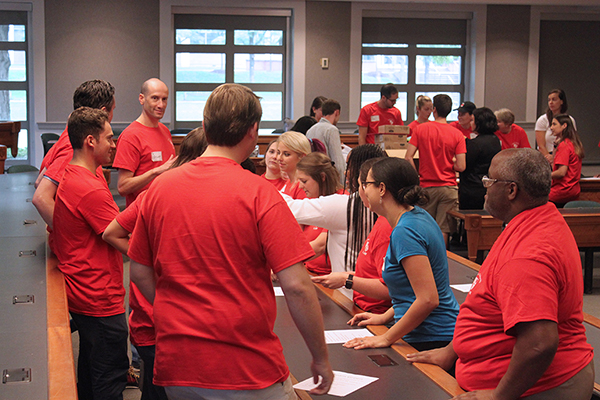 students packing back to school kits