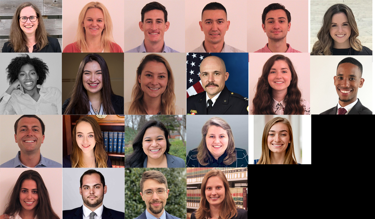 Multiple law student head shots in a collage