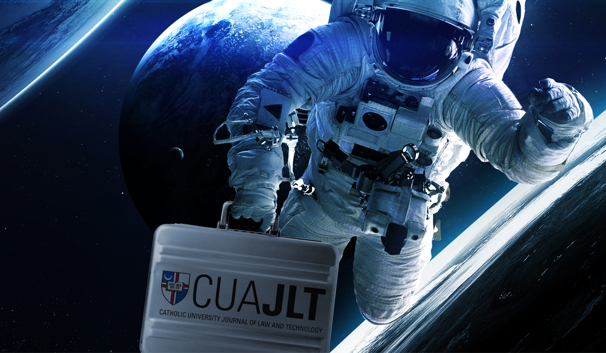 Astronaut with a JLT briefcase